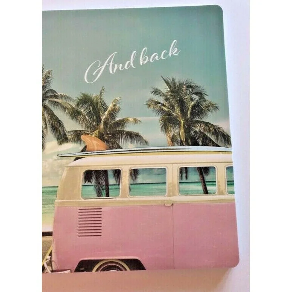 Pink Hippie Bus Placemats Love You to The Beach and Back Foam Back Set of 4